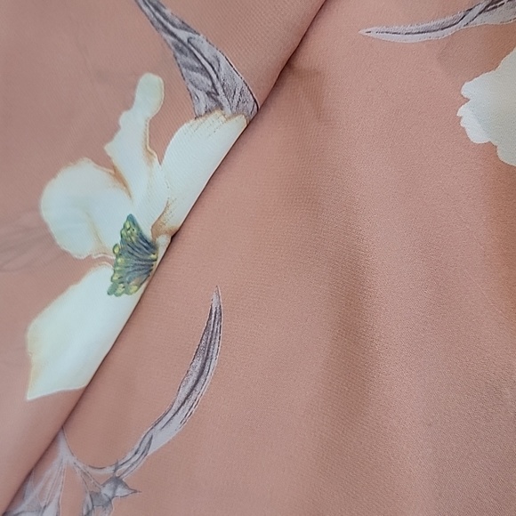 Lulu's All Mine Rusty Rose Floral Print High-Low Wrap Dress/ M. - Picture 12 of 13